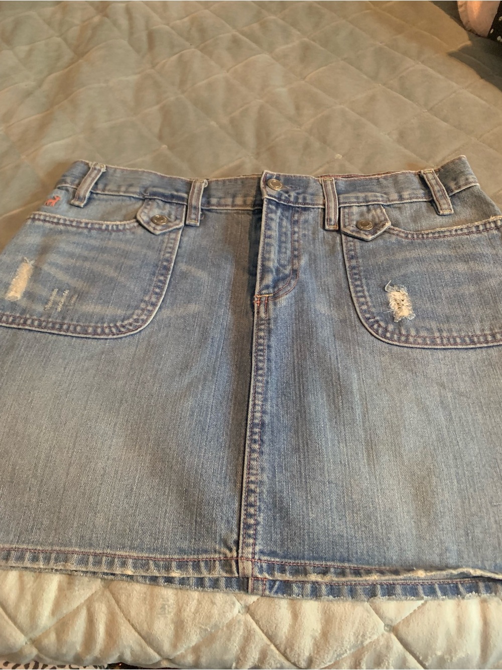 Old Navy Light Blue Ultra Low Waist Denim Skirt